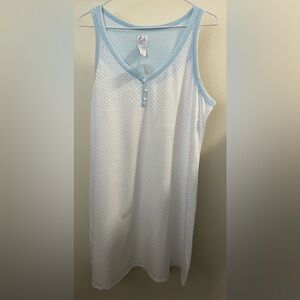 Aria Short Dot Print Nightgown Size Large Blue/White